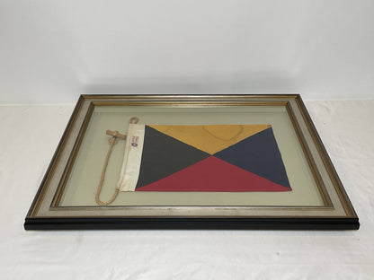 Framed International Code of Signals Zulu (Z) Linen Flag