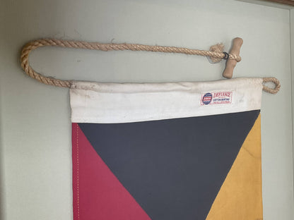 Framed International Code of Signals Zulu (Z) Linen Flag