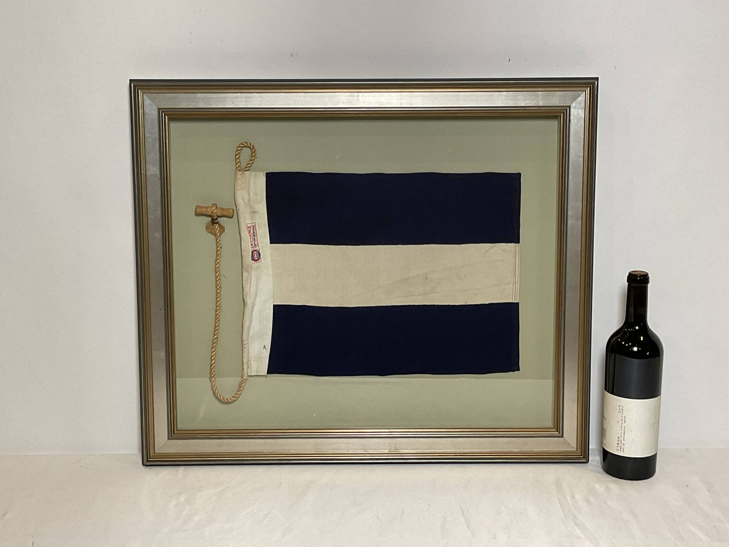 Framed International Code of Signals Juliet (J) Linen Flag