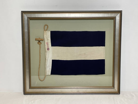 Framed International Code of Signals Juliet (J) Linen Flag