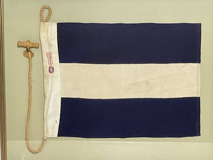 Framed International Code of Signals Juliet (J) Linen Flag