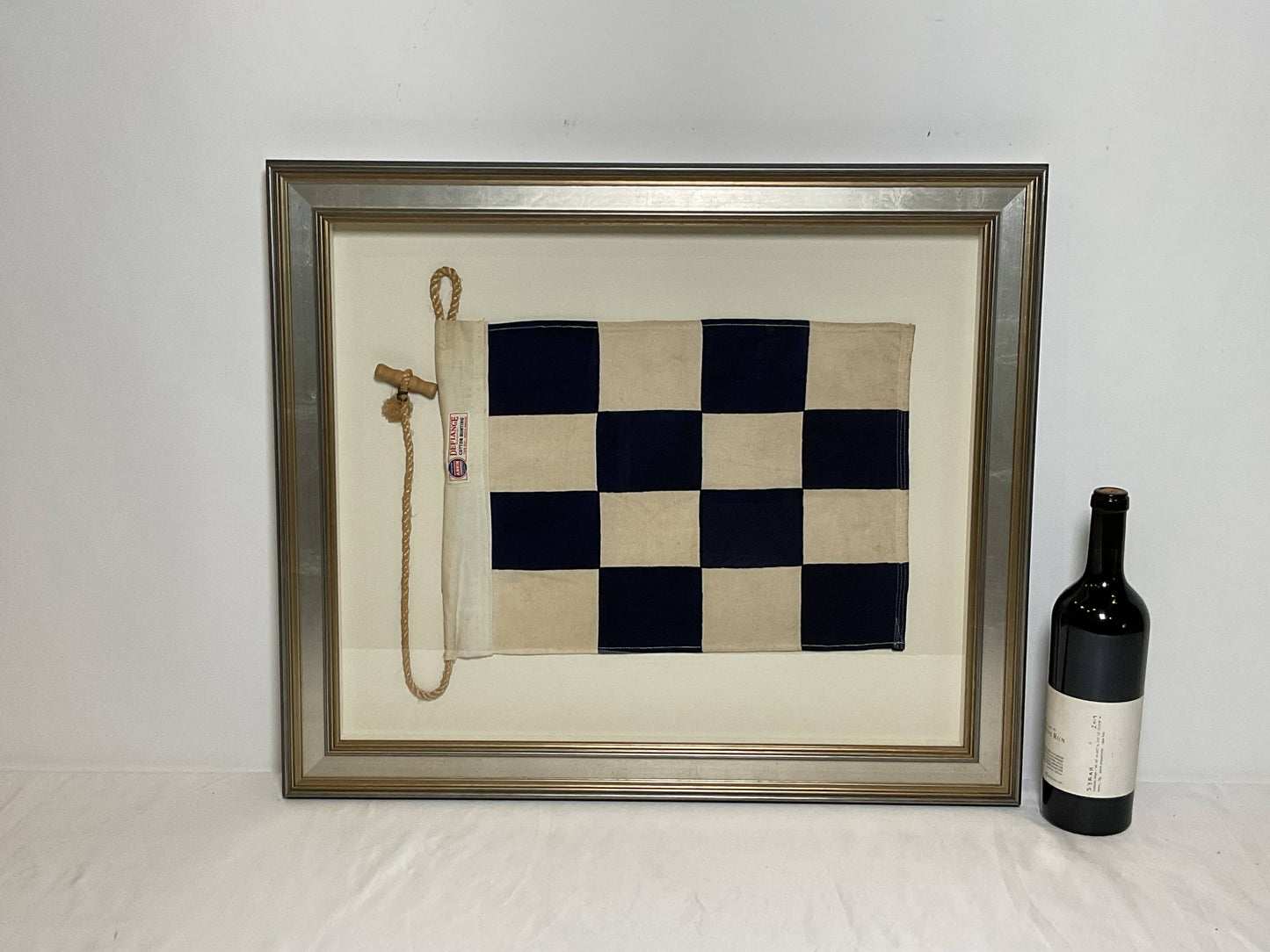 Framed International Code of Signals November (N) Linen Flag