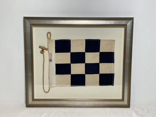 Framed International Code of Signals November (N) Linen Flag