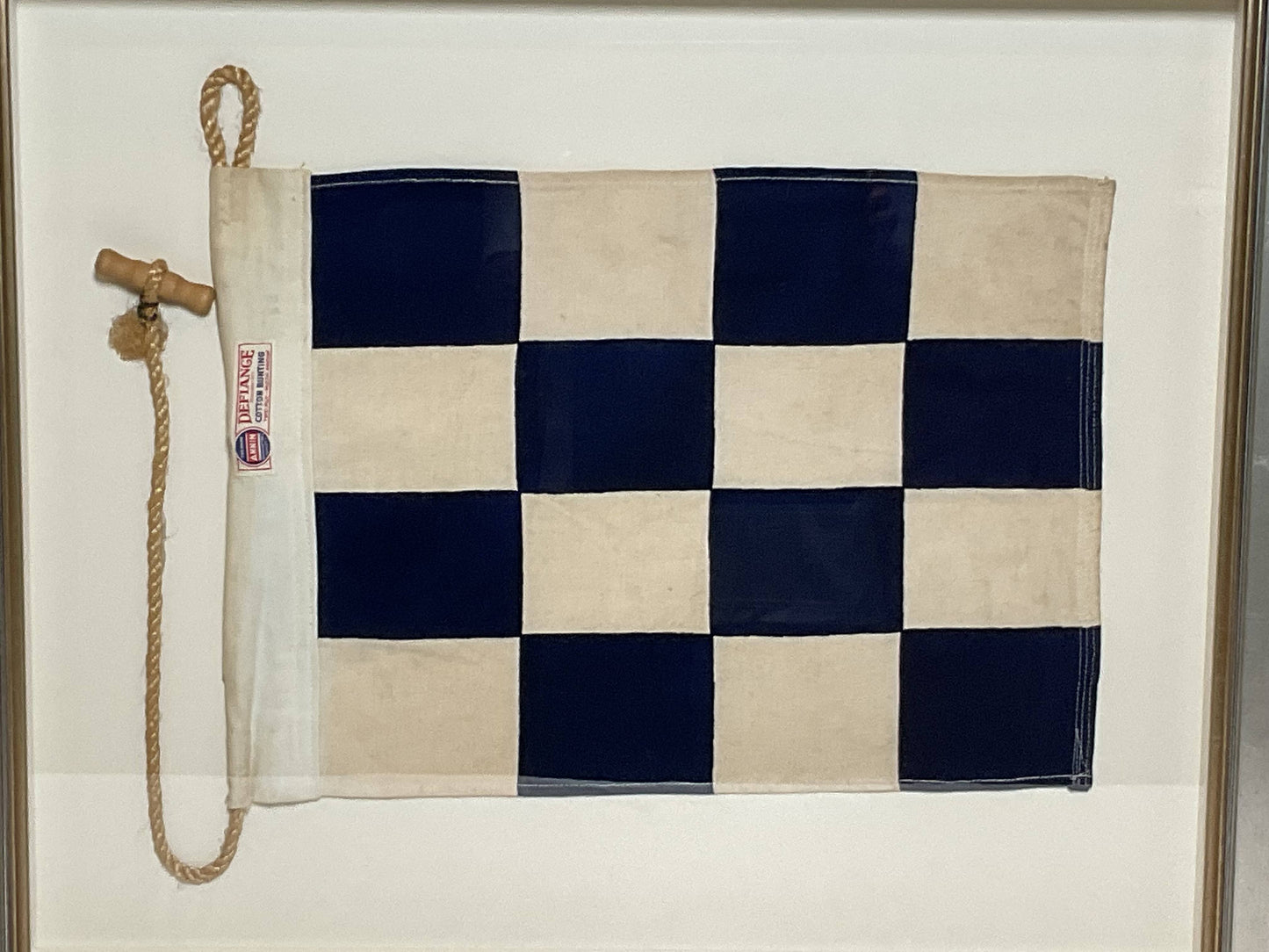 Framed International Code of Signals November (N) Linen Flag