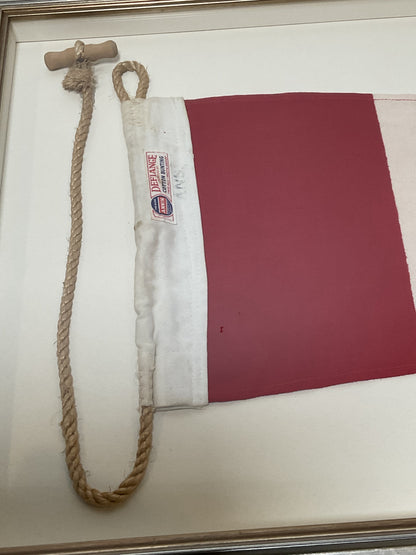 Framed International Code of Signals Answering Pennant Linen Flag