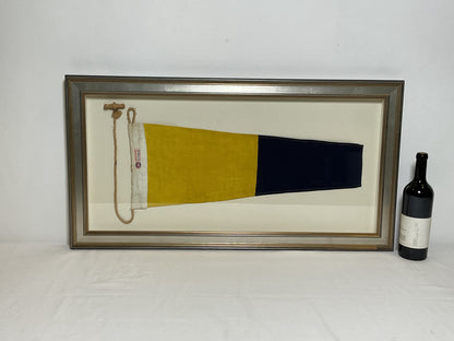 Framed International Code of Signals Numeral 5 Pennant Linen Flag