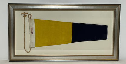 Framed International Code of Signals Numeral 5 Pennant Linen Flag