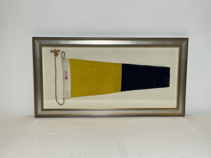 Framed International Code of Signals Numeral 5 Pennant Linen Flag