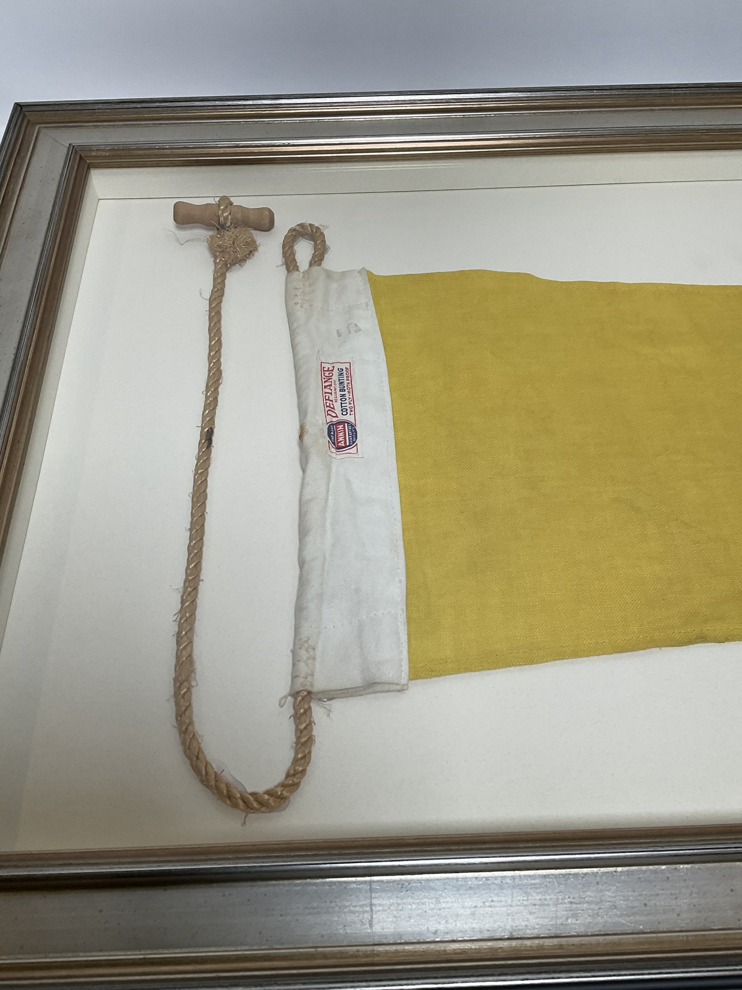 Framed International Code of Signals Numeral 5 Pennant Linen Flag