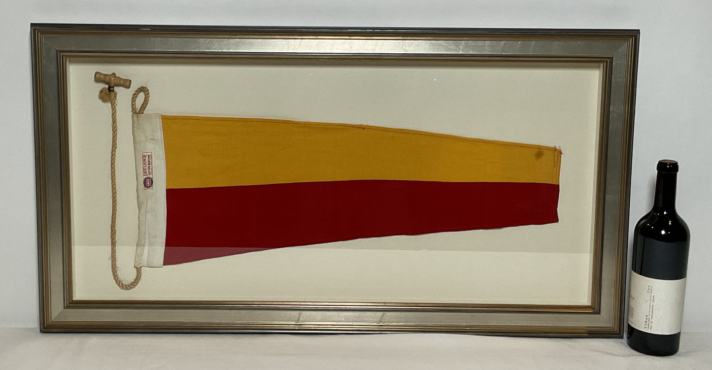 Framed International Code of Signals Numeral 7 Pennant Linen Flag