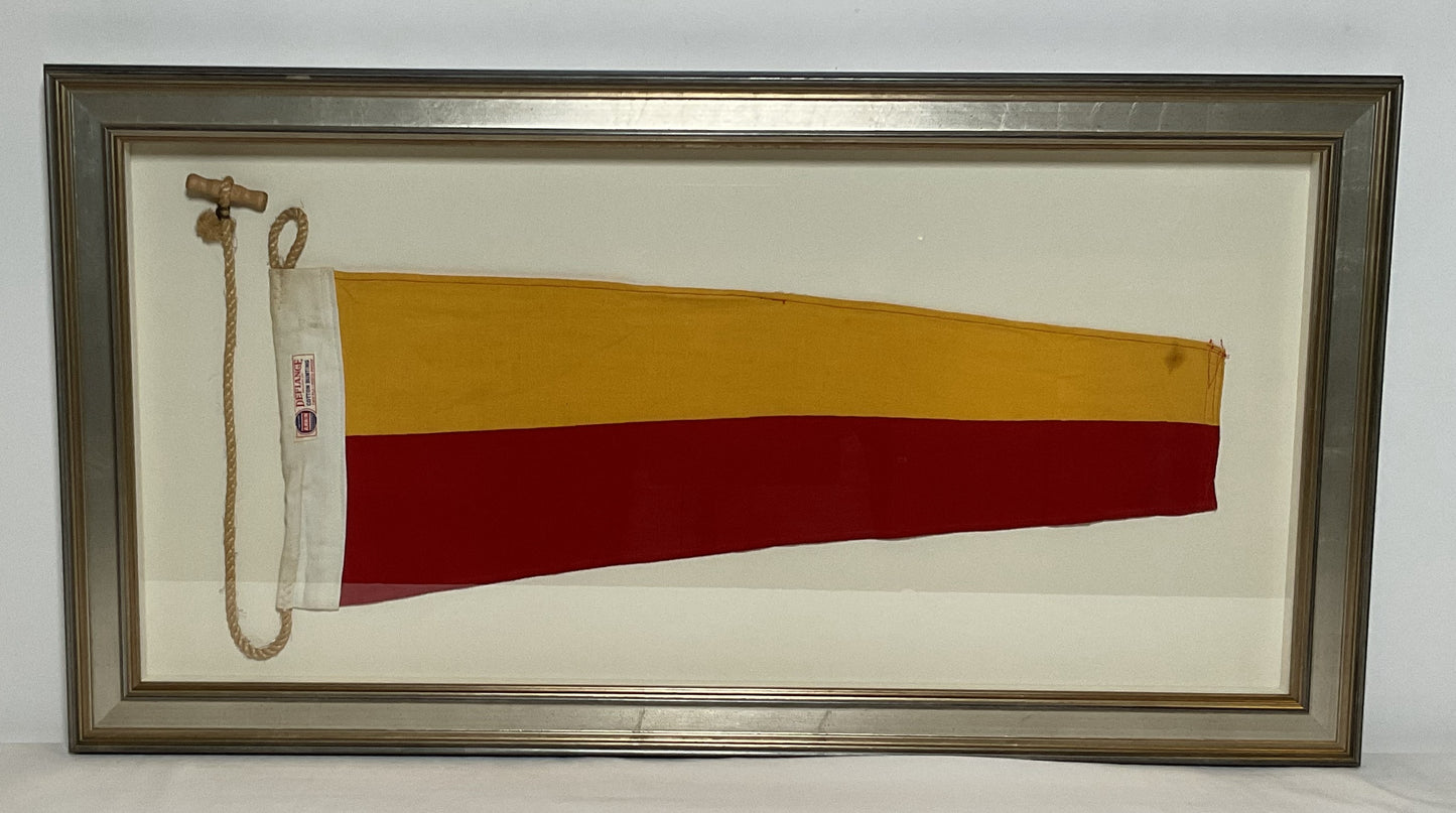 Framed International Code of Signals Numeral 7 Pennant Linen Flag