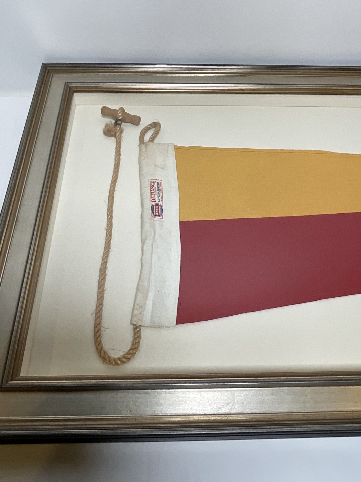 Framed International Code of Signals Numeral 7 Pennant Linen Flag