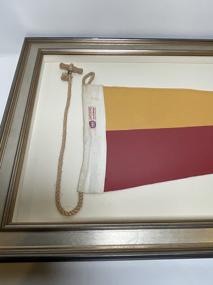 Framed International Code of Signals Numeral 7 Pennant Linen Flag