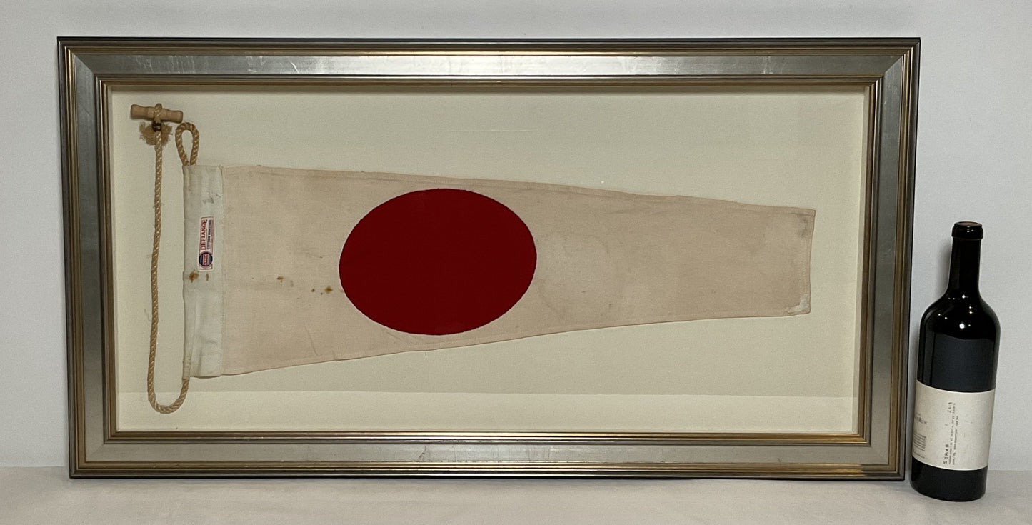 Framed International Code of Signals Numeral 1 Pennant Linen Flag