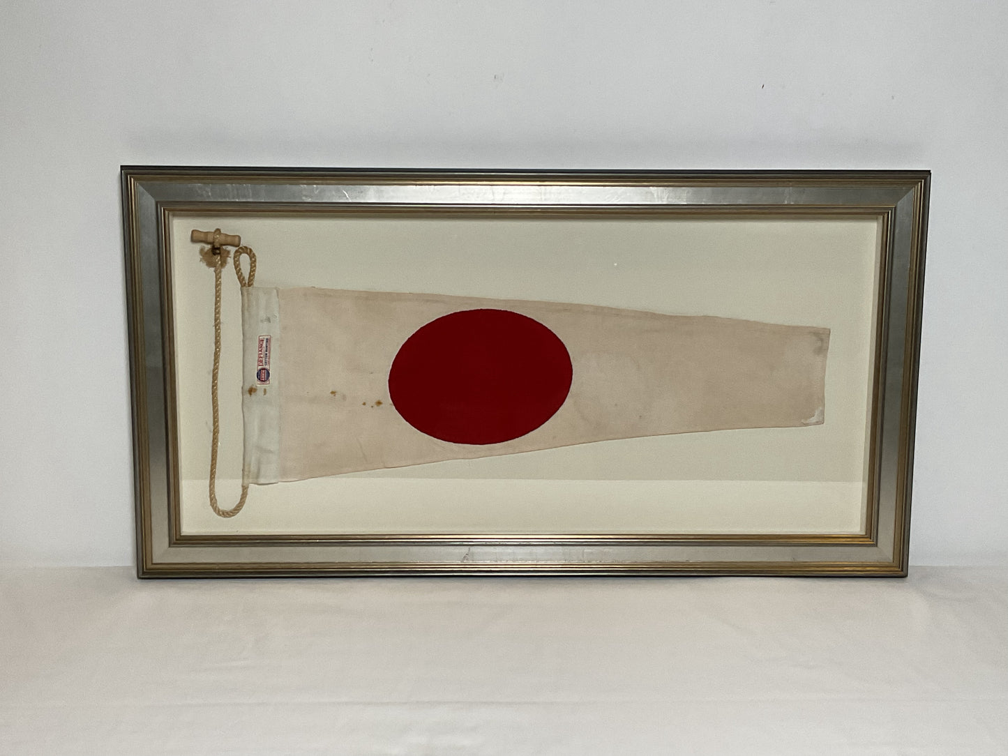 Framed International Code of Signals Numeral 1 Pennant Linen Flag