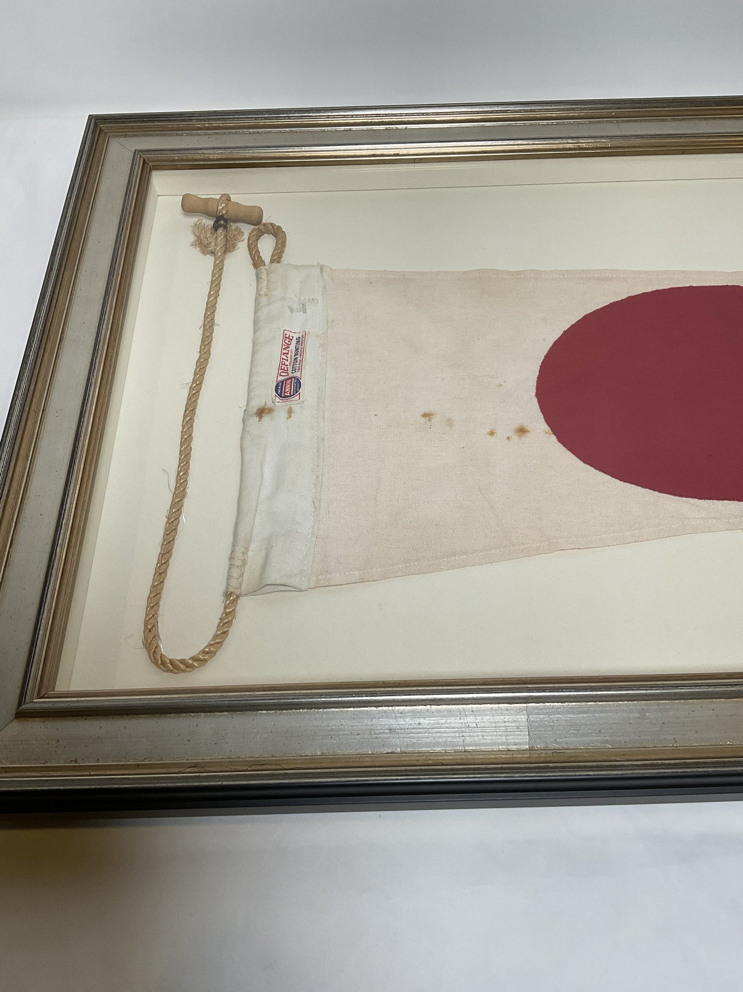 Framed International Code of Signals Numeral 1 Pennant Linen Flag