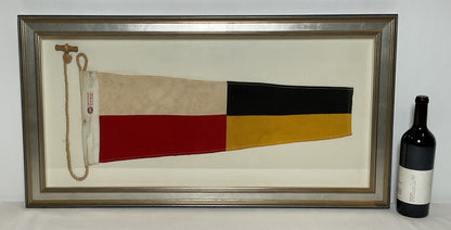 Framed International Code of Signals Numeral 9 Pennant Linen Flag