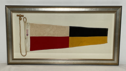 Framed International Code of Signals Numeral 9 Pennant Linen Flag