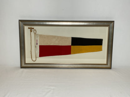 Framed International Code of Signals Numeral 9 Pennant Linen Flag
