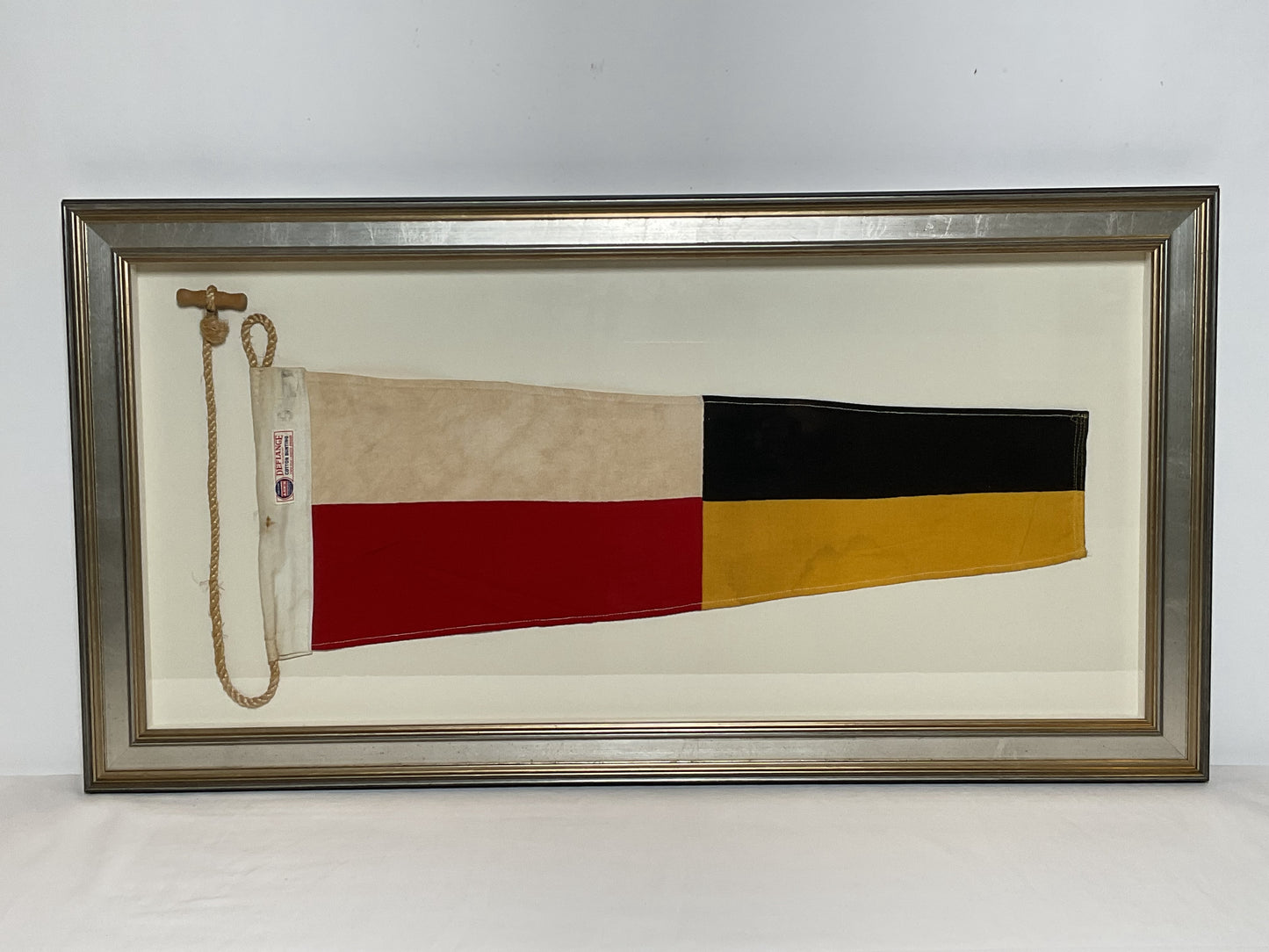 Framed International Code of Signals Numeral 9 Pennant Linen Flag