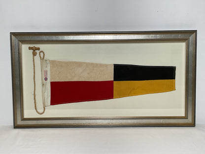 Framed International Code of Signals Numeral 9 Pennant Linen Flag