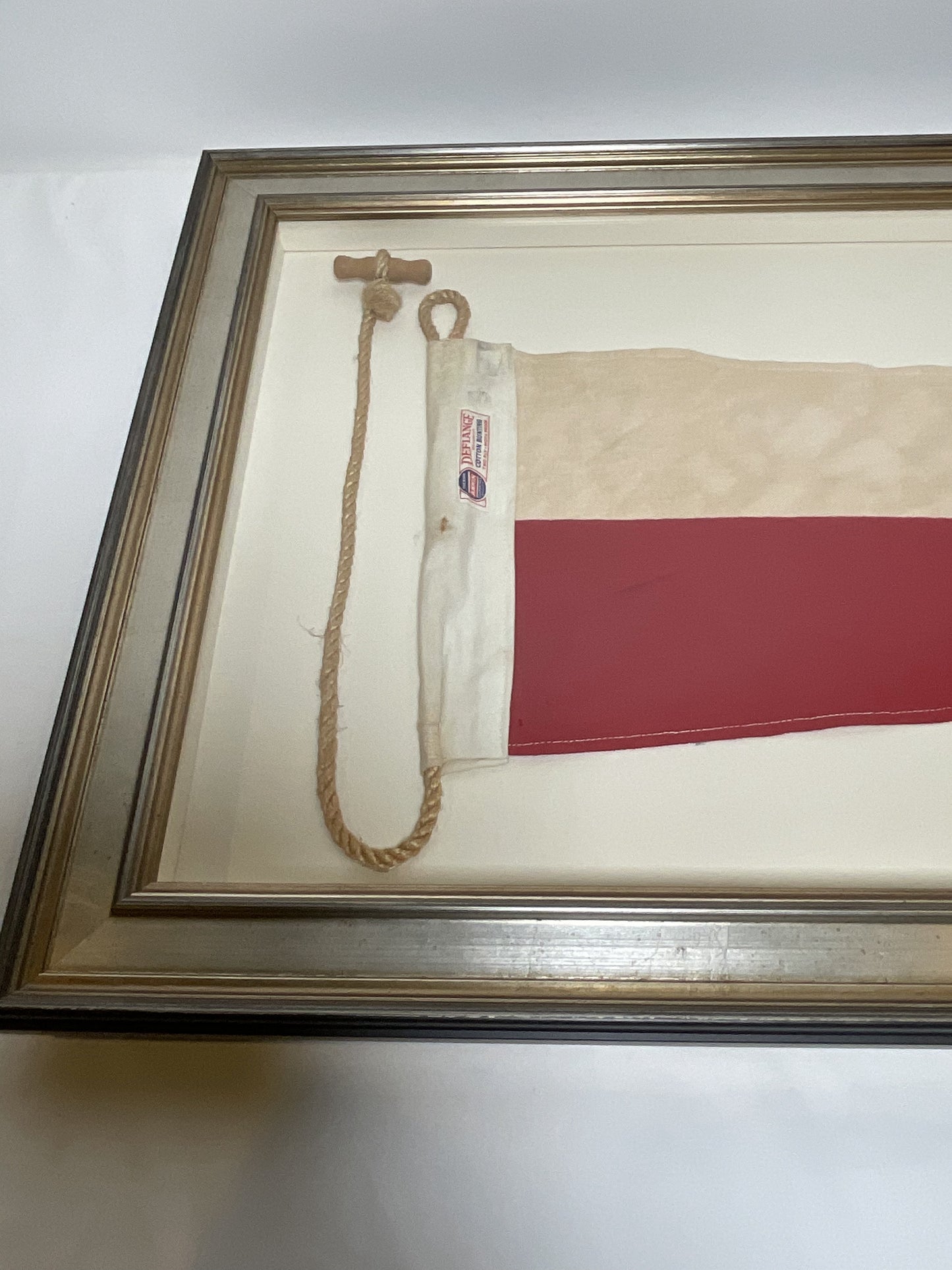 Framed International Code of Signals Numeral 9 Pennant Linen Flag