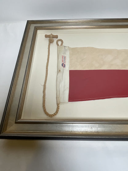 Framed International Code of Signals Numeral 9 Pennant Linen Flag