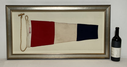 Framed International Code of Signals Numeral 3 Pennant Linen Flag