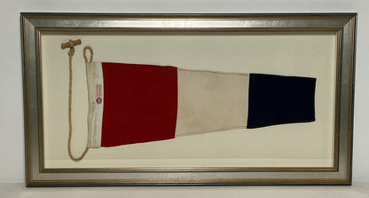 Framed International Code of Signals Numeral 3 Pennant Linen Flag