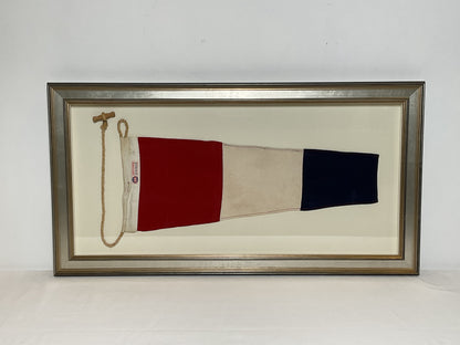 Framed International Code of Signals Numeral 3 Pennant Linen Flag