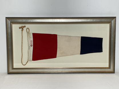 Framed International Code of Signals Numeral 3 Pennant Linen Flag