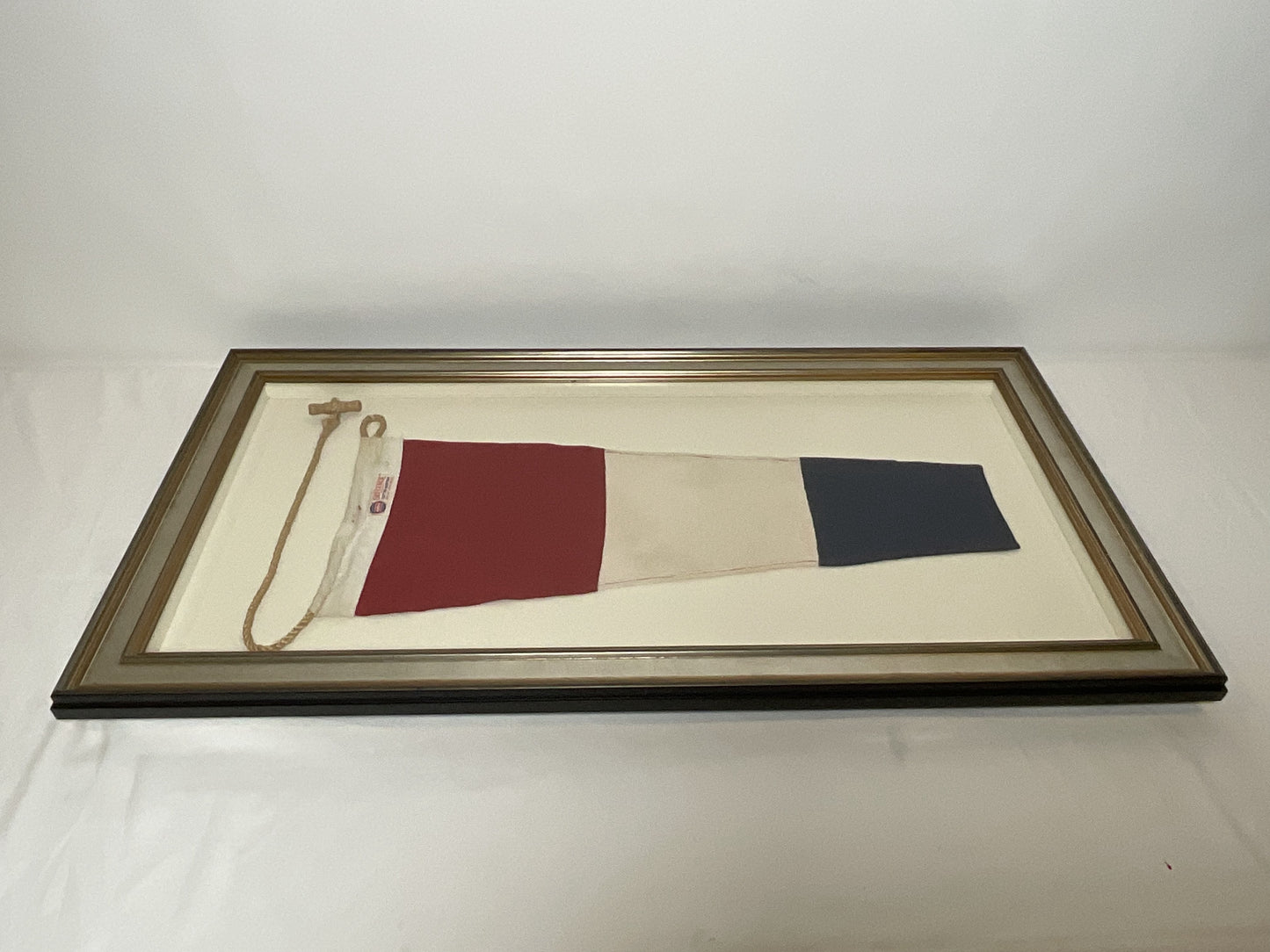 Framed International Code of Signals Numeral 3 Pennant Linen Flag