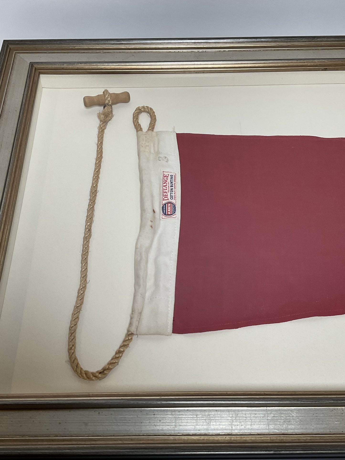 Framed International Code of Signals Numeral 3 Pennant Linen Flag