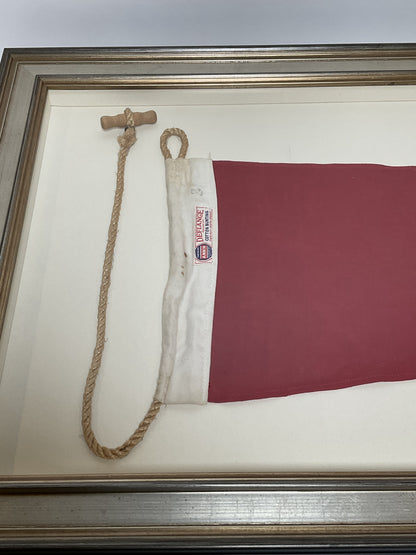 Framed International Code of Signals Numeral 3 Pennant Linen Flag