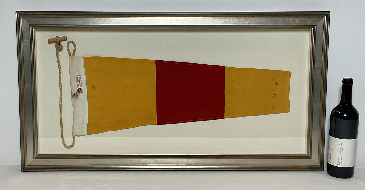 Framed International Code of Signals Numeral 0 Pennant Linen Flag