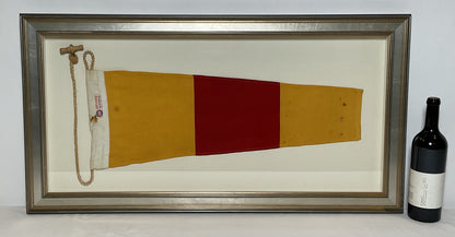 Framed International Code of Signals Numeral 0 Pennant Linen Flag