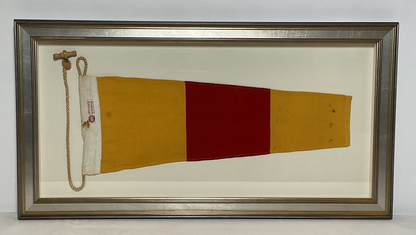 Framed International Code of Signals Numeral 0 Pennant Linen Flag