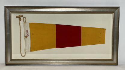 Framed International Code of Signals Numeral 0 Pennant Linen Flag