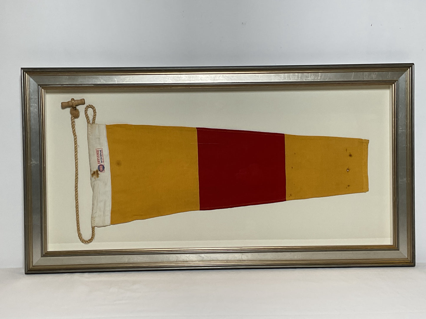 Framed International Code of Signals Numeral 0 Pennant Linen Flag