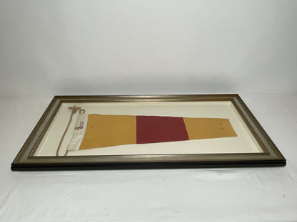 Framed International Code of Signals Numeral 0 Pennant Linen Flag