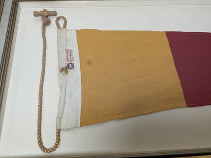 Framed International Code of Signals Numeral 0 Pennant Linen Flag