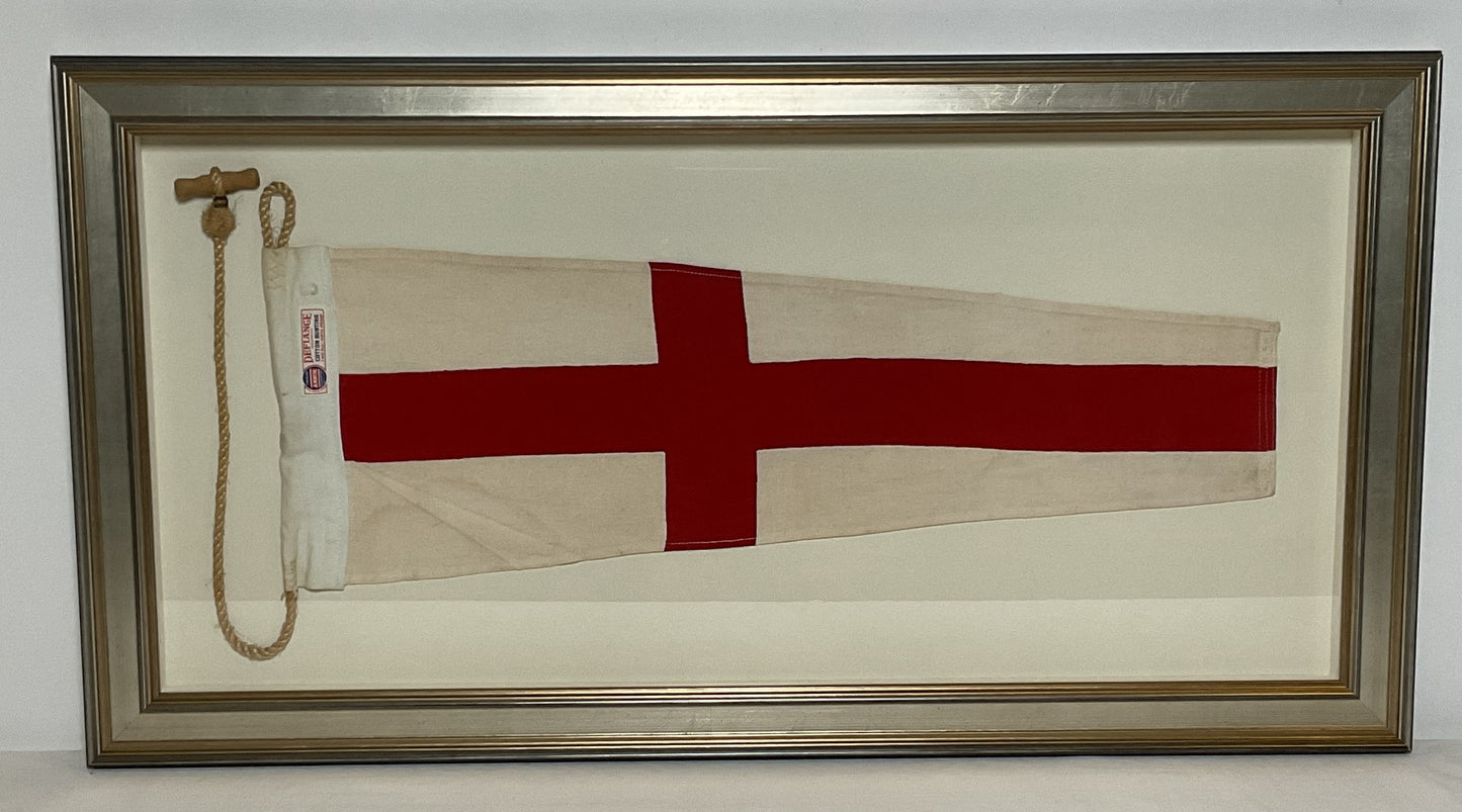 Framed International Code of Signals Numeral 8 Linen Pennant