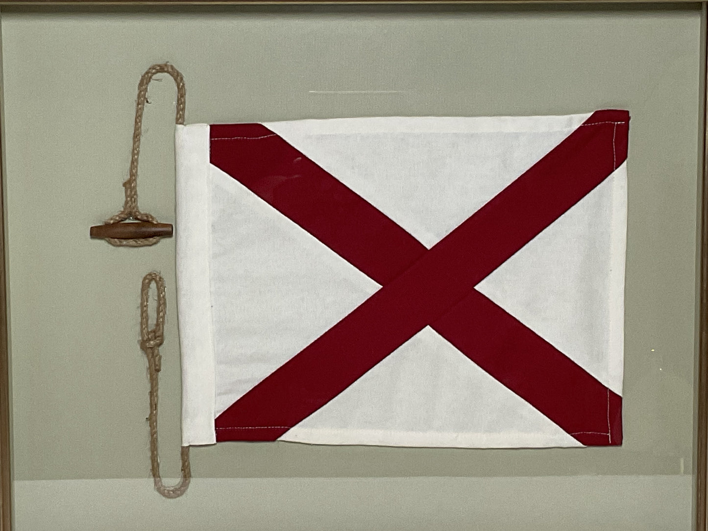 Framed International Code of Signals Victor (V) Linen Flag