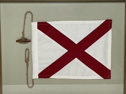 Framed International Code of Signals Victor (V) Linen Flag