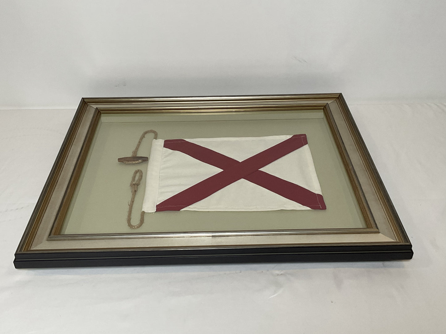 Framed International Code of Signals Victor (V) Linen Flag