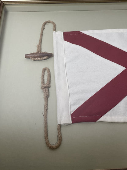 Framed International Code of Signals Victor (V) Linen Flag