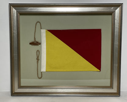 Framed International Code of Signals Oscar (O) Linen Flag