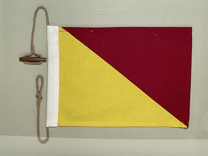 Framed International Code of Signals Oscar (O) Linen Flag
