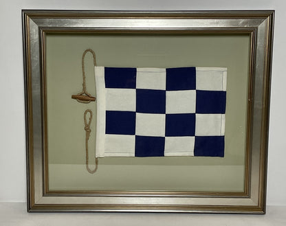 Framed International Code of Signals November (N) Linen Flag