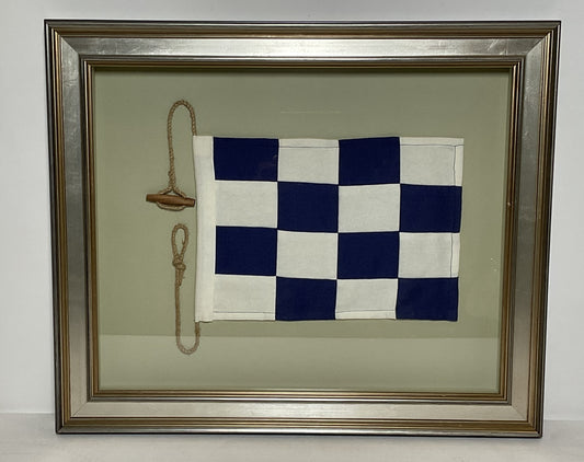 Framed International Code of Signals November (N) Linen Flag